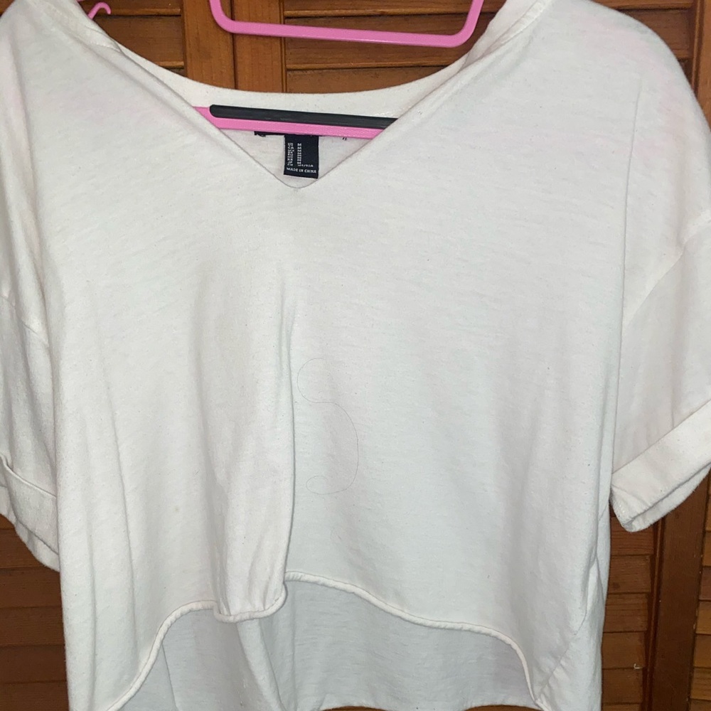 White baggy crop t-shirt